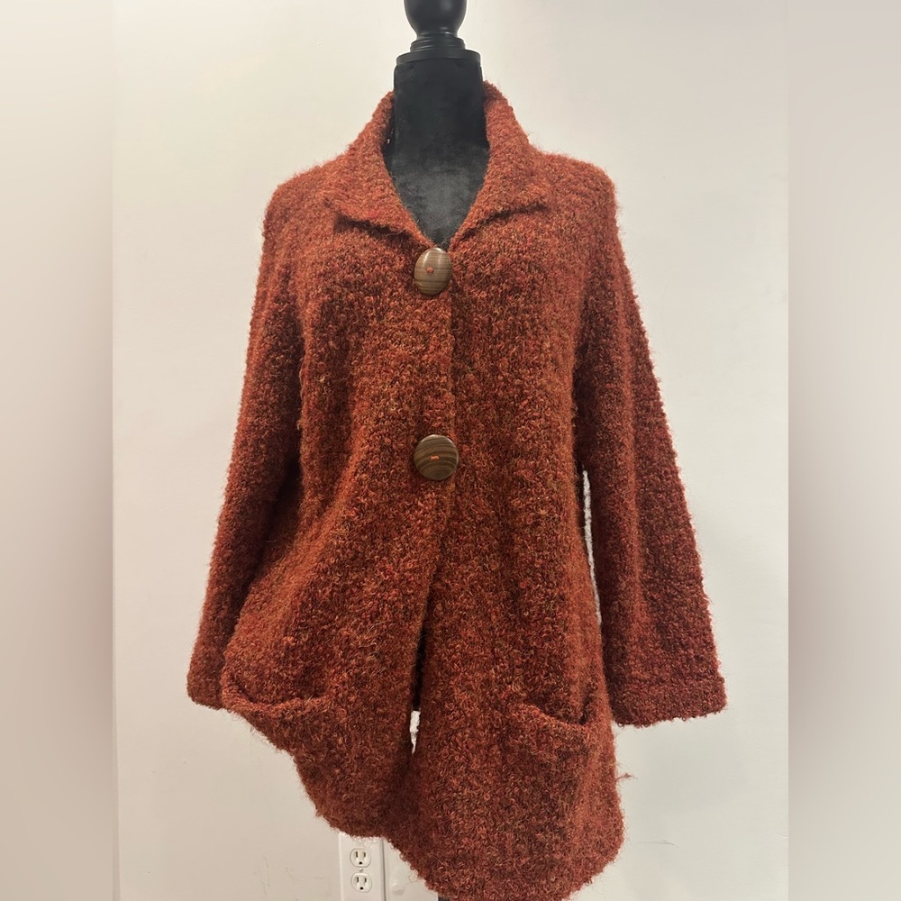 Tabask Women's Long Alpaca Wool Buttons Cardigan
